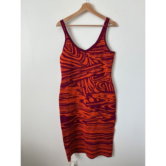 Almost Famous Fuchsia Striped Sleeveless Dress – Size Large – NWT - Picture 2 of 3